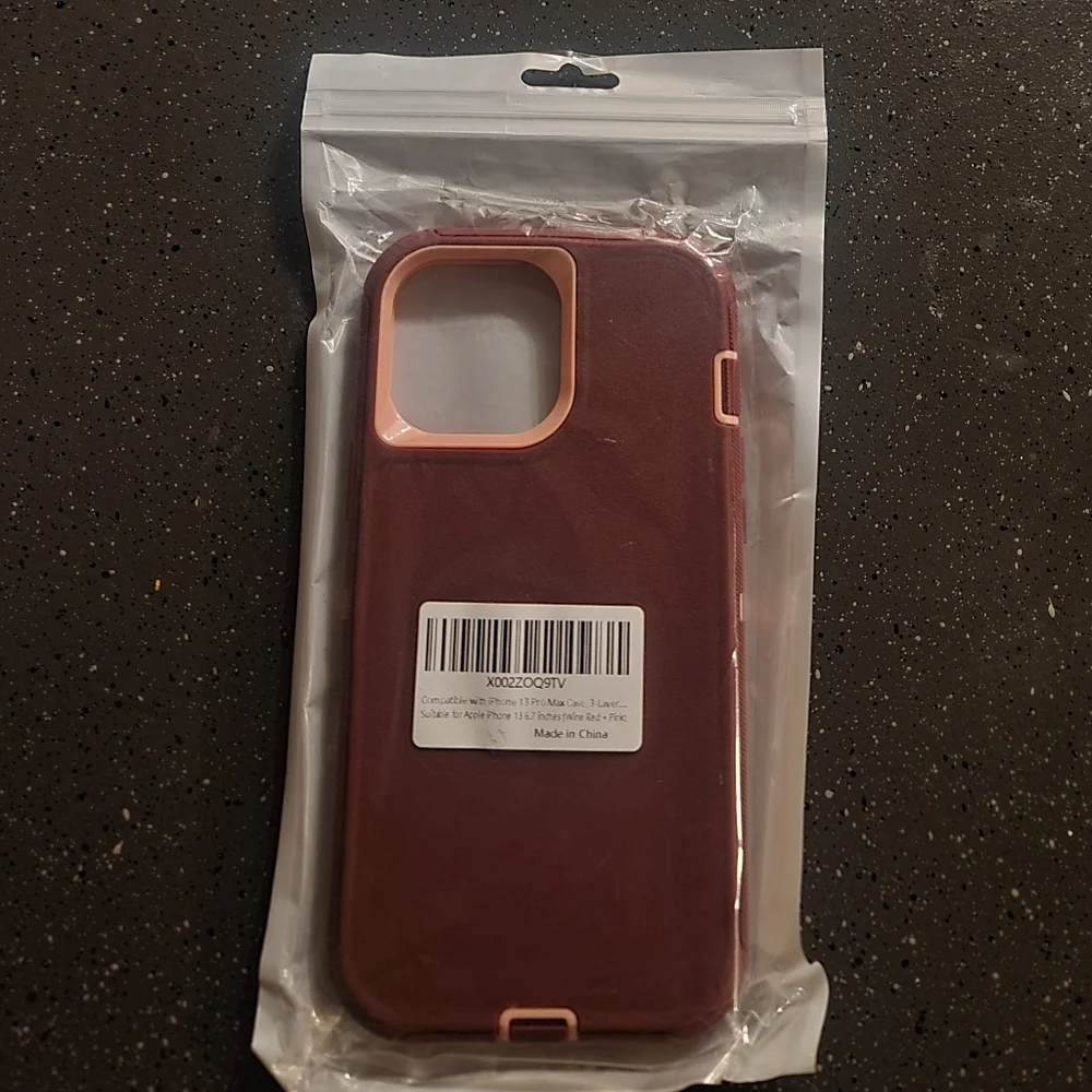 NWT! Iphone 13 Pro Max Wine Red Pink Anti-Scratch 360 Full Body Protective Case